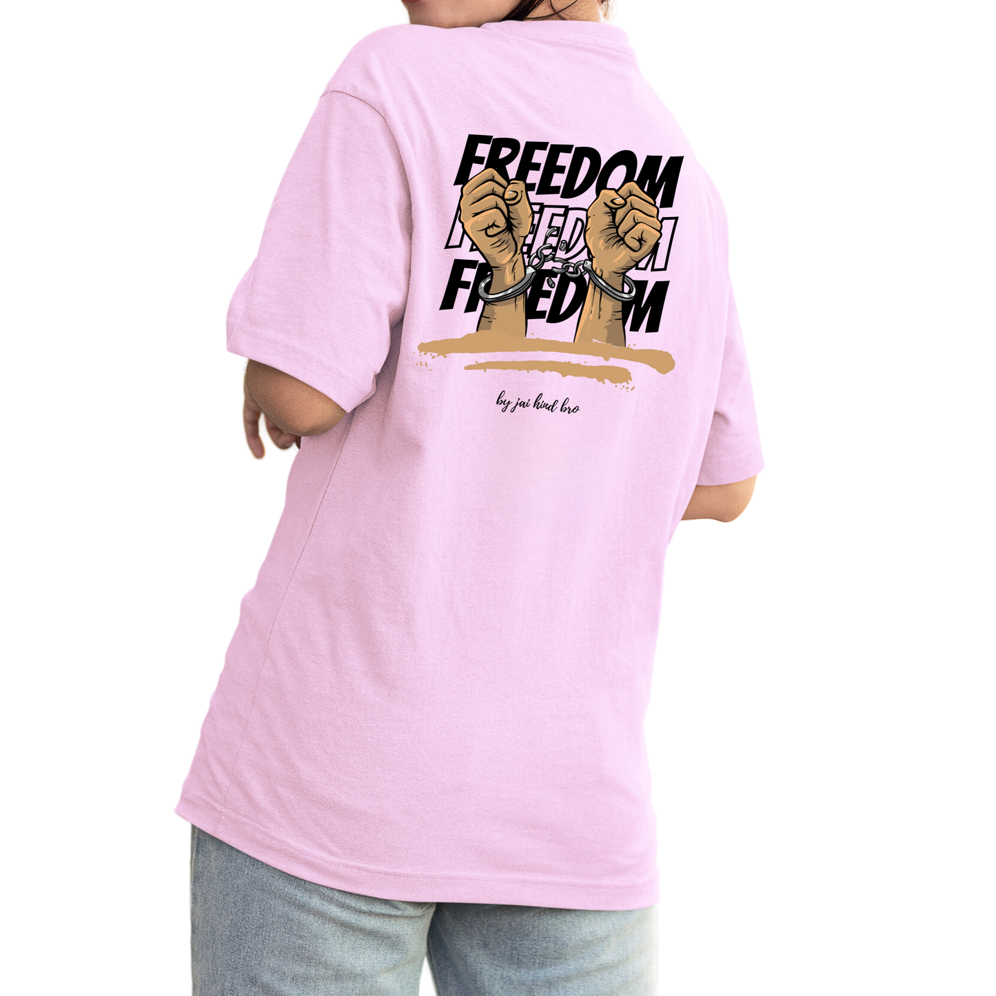 FREEDOM OVERSIZED PINK T-SHIRT