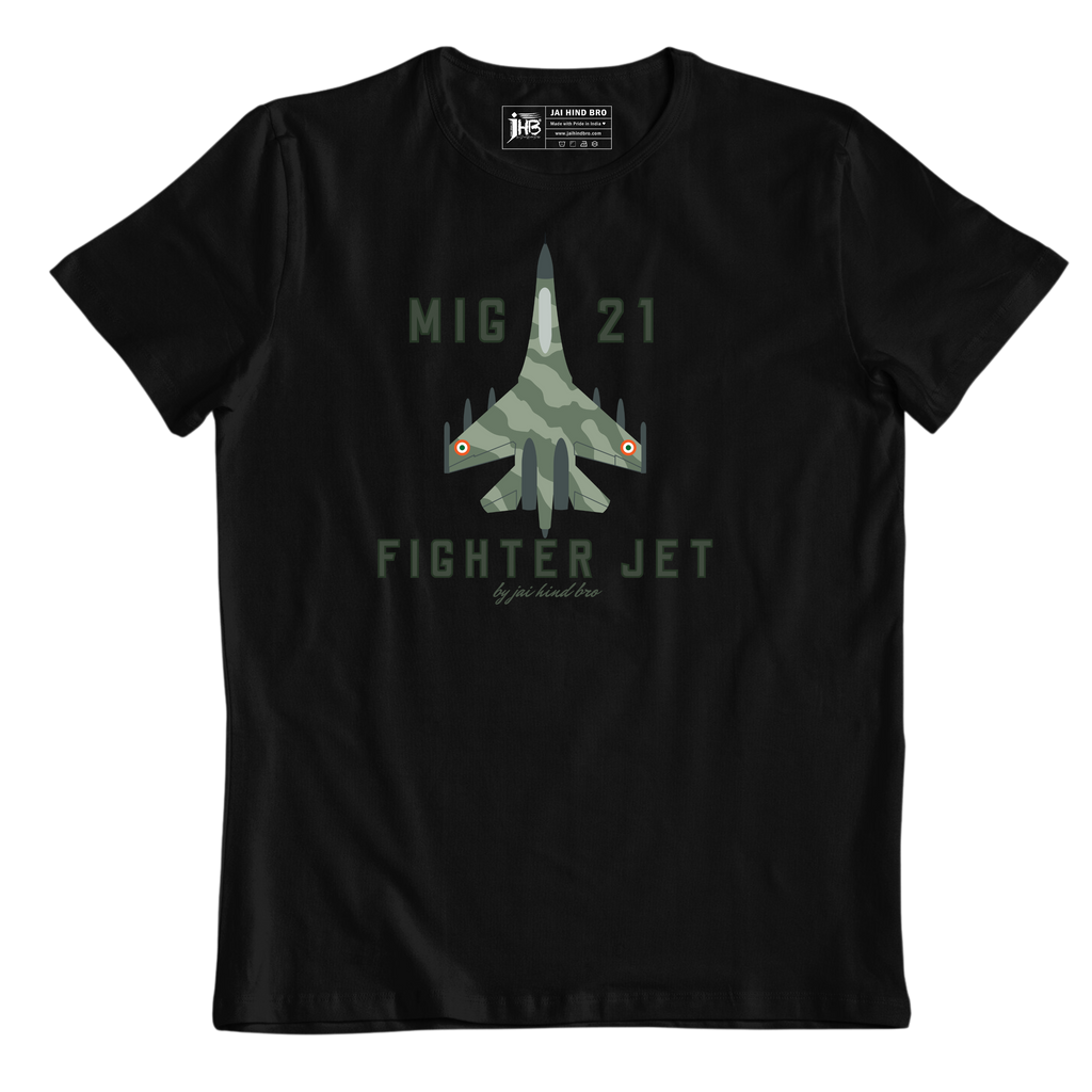 MIG-21 JET OVERSIZED BLACK T-SHIRT