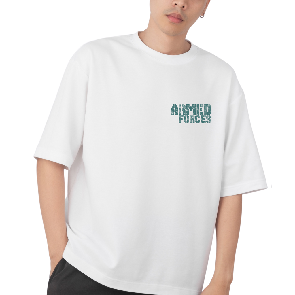ARMED FORCE WHITE OVERSIZED T-SHIRT
