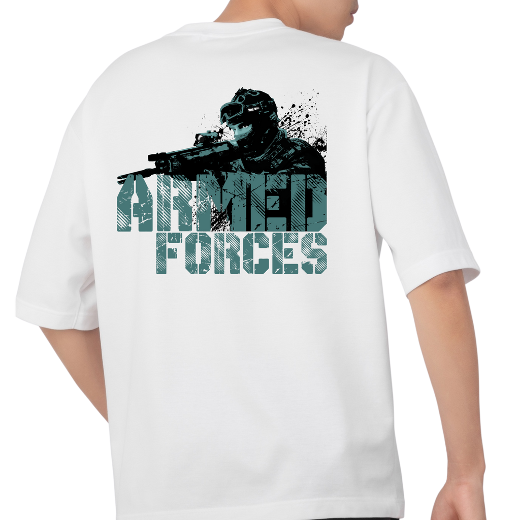 ARMED FORCE WHITE OVERSIZED T-SHIRT