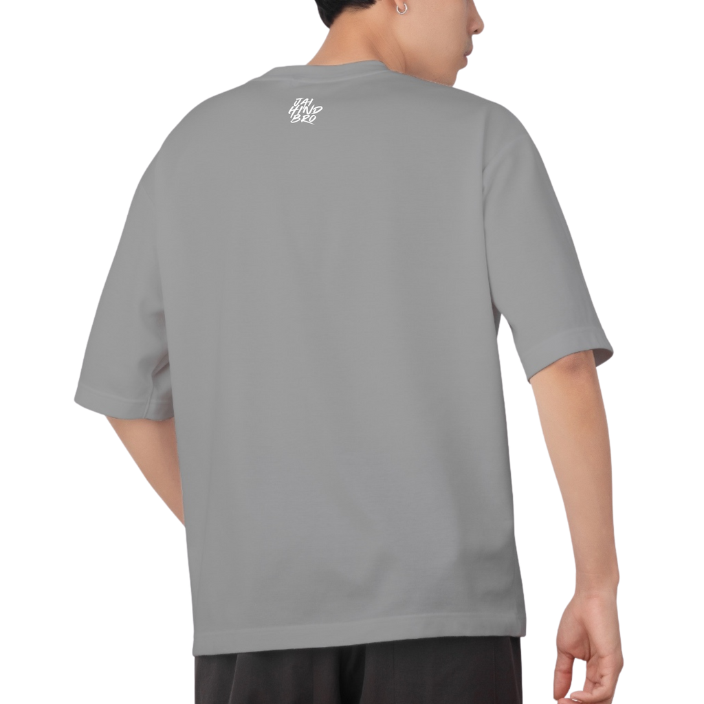 NETAJI SUBHAS CHANDRA BOSE GREY OVERSIZED T-SHIRT