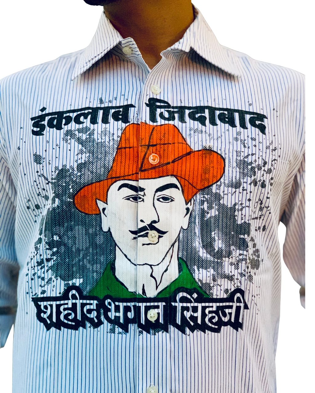 Inquilab Zindabad” Bhagat Singh White Printed Shirt