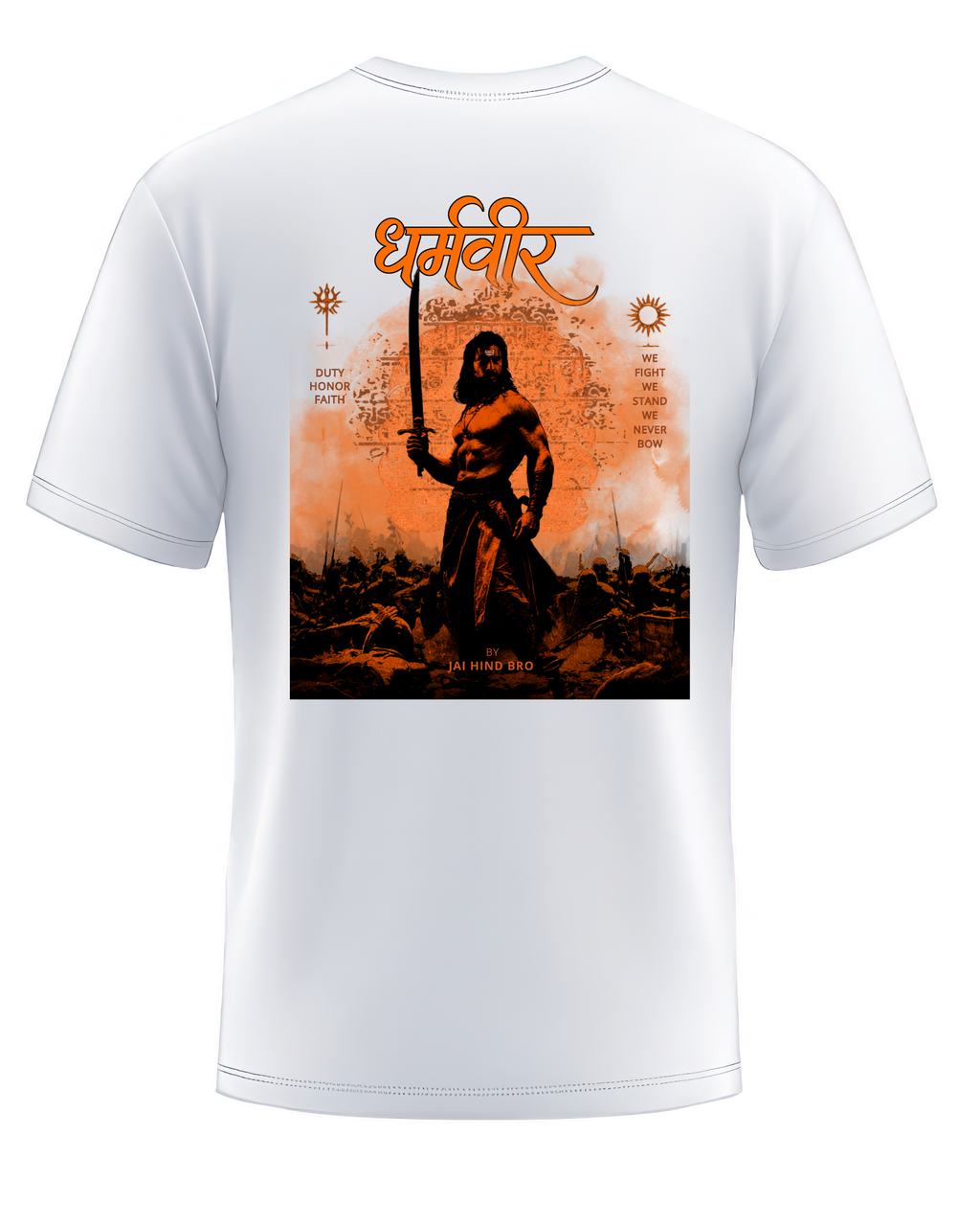 DHARMVEER WHITE OVERSIZED T-SHIRT