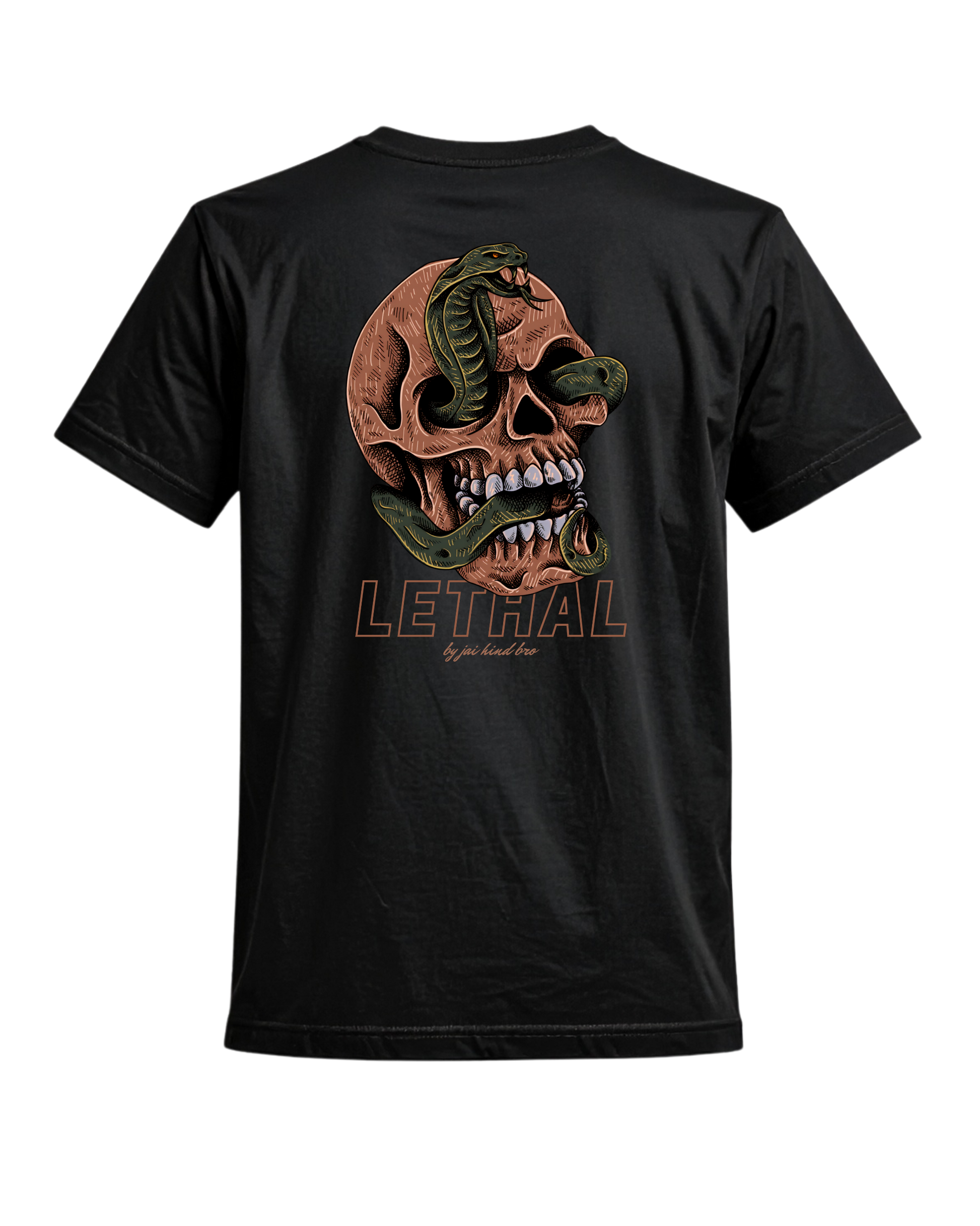 Lethal Snake Skull Graphic T-Shirt