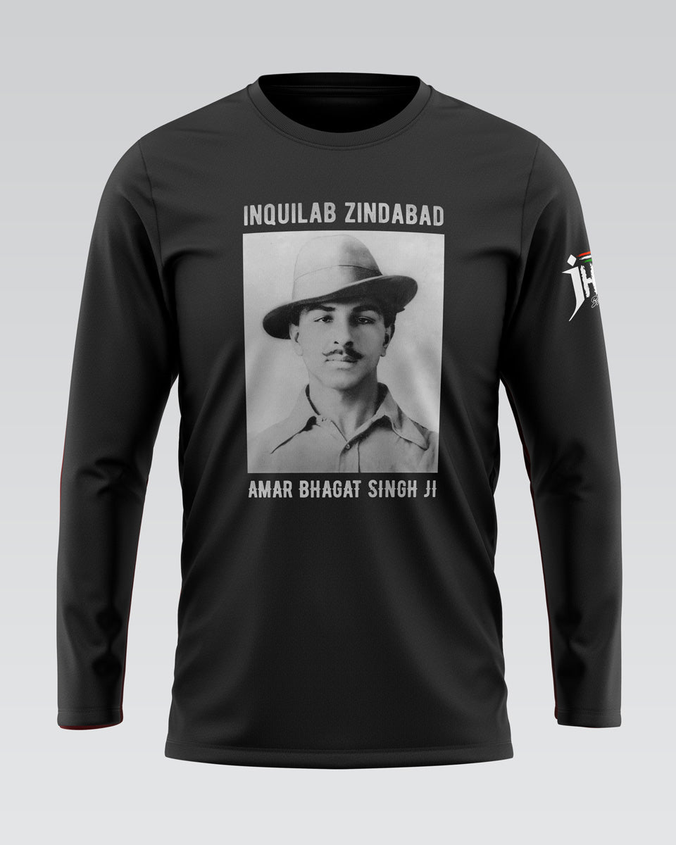 Amar Bhagat Singh ji (1907 to Infinity) Black Full Sleeves T-Shirt