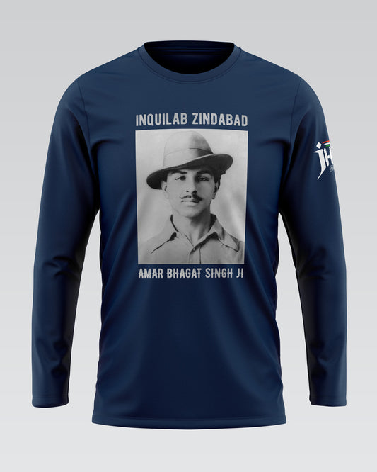 Amar Bhagat Singh ji (1907 to Infinity) Navy Blue Full Sleeves T-Shirt